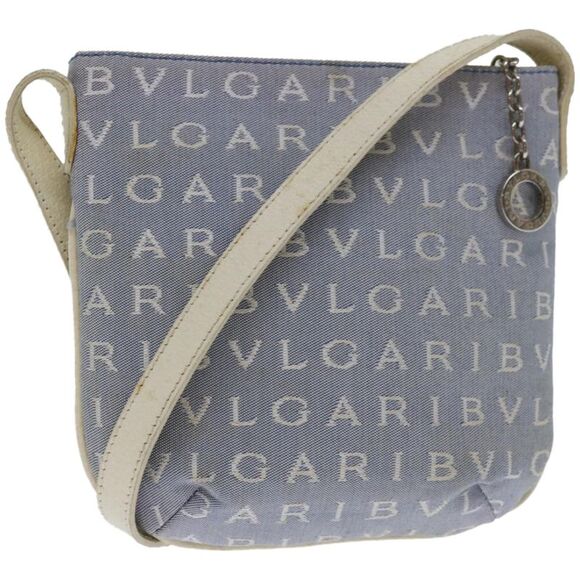 Bulgari Logo Blue Canvas Shoulder Bag (Pre-Owned) - Picture 10 of 16